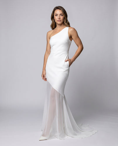 Damen Elegantes asymmetrisches Abendkleid EB