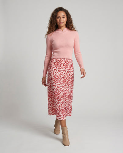 Damen Elegantes Maxikleid mit floralen Akzenten und langem Rock EB
