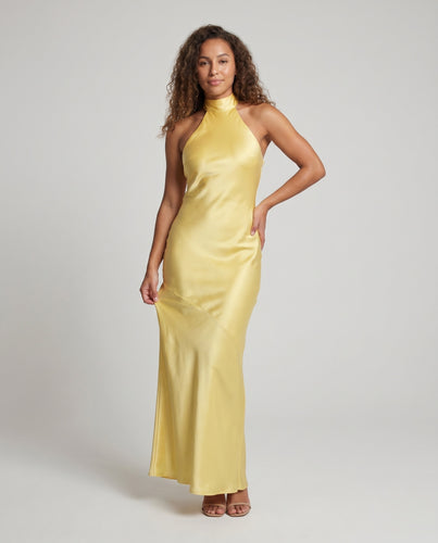 Damen Elegantes Maxikleid mit hochgeschlossenem Oberteil und schmalem Schnitt EB