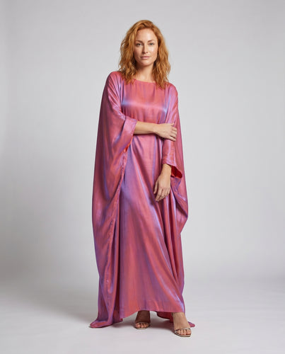Damen Elegantes maxikleid mit schimmerndem Satinoberteil und weit geschnittenem Schnitt EB