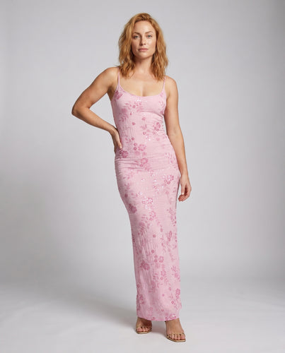 Damen Elegantes Sommer-Maxikleid mit floralem Spitzenmuster EB