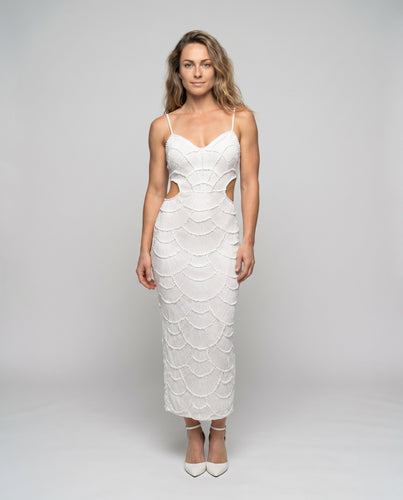 Damen Elegantes Spitzenkleid mit innovativen Cut-Outs und raffinierten Details EB
