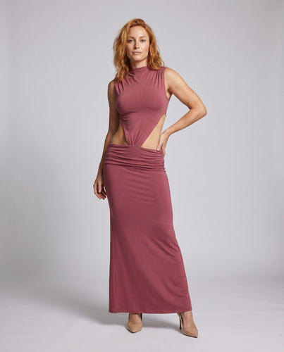 Damen Figurbetontes Kleid mit innovativem Cut-Out und Raffungen EB