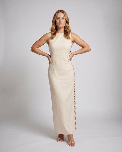 Damen Figurumspielendes Maxikleid mit elegantem Muster EB