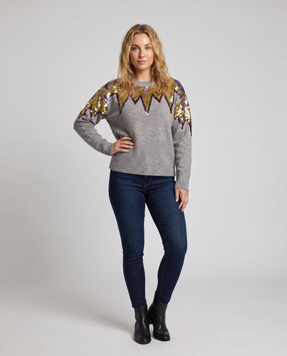Damen Funkelndes Sweatshirt mit einzigartigem Glitzer-Design EB