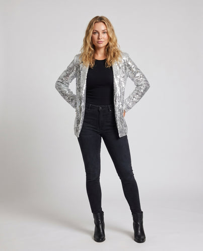 Damen Funktions-Jacke mit schimmerndem Paillettenbesatz EB