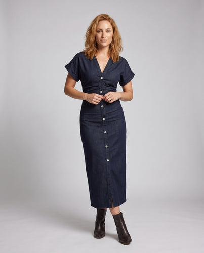 Damen Hemdblusenkleid mit lässigem Schnitt und Knopfdetails EB