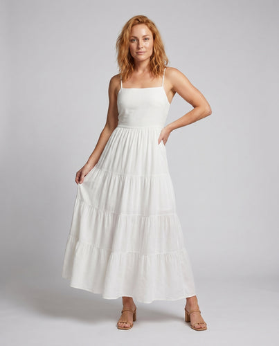 Damen Hochwertiges Maxikleid mit Spaghettiträgern und Fließendem Schnitt EB