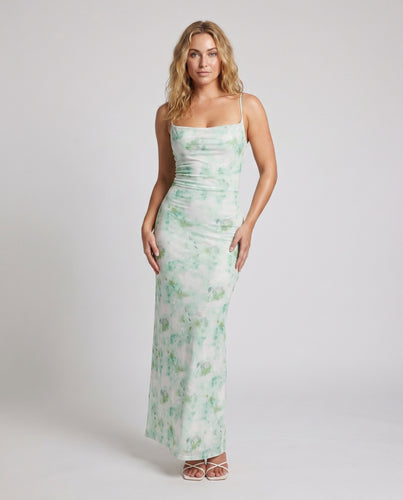 Damen Maxikleid mit floralem Muster und schmalem Schnitt EB