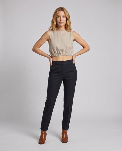 Damen cropped Sweatshirt mit elastischem Bund und modernem Schnitt