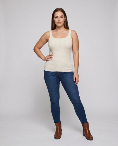 Damen elegantes und figurbetontes Rippenoberteil