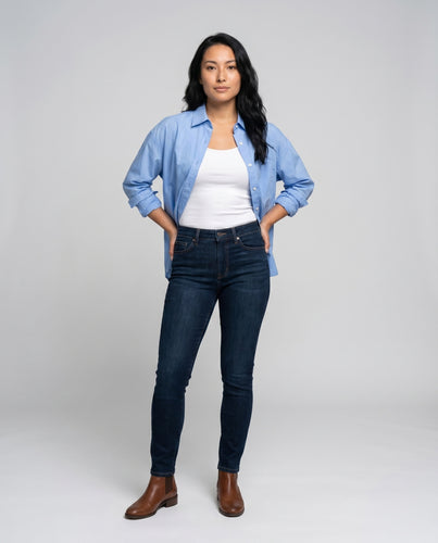 Damen lässige Oversized-Hemdbluse mit praktischer Tasche