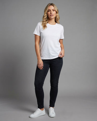 Damen lässiges Baumwoll-T-Shirt mit modischen Akzenten
