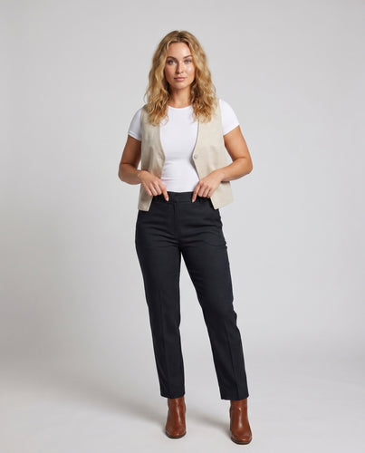 Damen lässiges Crop-Top mit Knopfleiste und hohem V-Ausschnitt