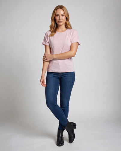 Damen lässiges Leinen-T-Shirt mit lockerer Passform und minimalistischem Design