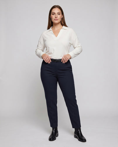 Damen lässiges Oberteil mit elegantem V-Ausschnitt und langen Ärmeln