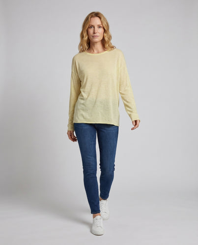 Damen lässiges Shirt mit weitem Schnitt und feinen Streifen