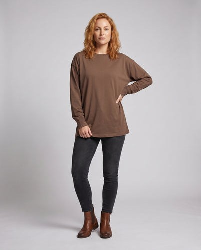Damen lockeres Langarmshirt mit weichem Griff