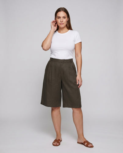 Damen luftige Leinen-Shorts