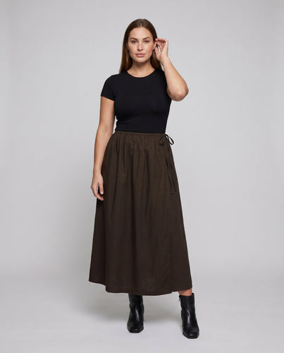 Damen luftiger Maxirock mit elastischem Bund und eleganter Silhouette
