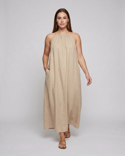 Damen luftiges Maxikleid mit schmalen Trägern und elegantem Schnitt