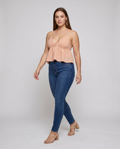 Damen luftiges Trägertop mit Rüschendetails