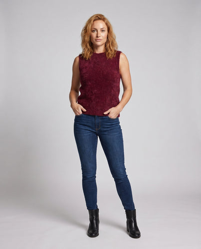 Damen luxuriöses Strick-Tanktop aus Mohair mit feiner Textur