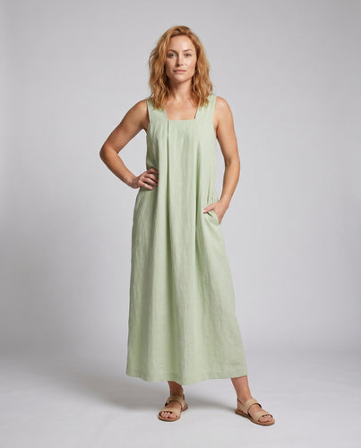 Damen maxi Kleid mit schmalen Trägern und quadratischem Ausschnitt