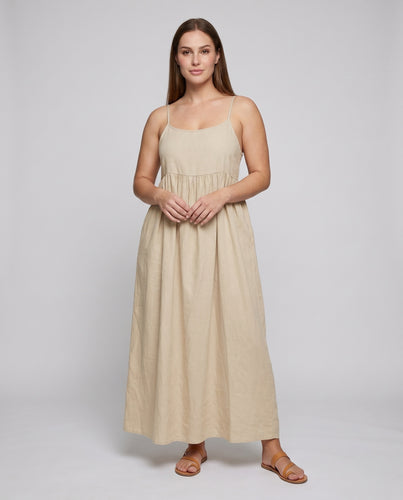 Damen Maxikleid mit fließendem Schnitt und zarten Trägern