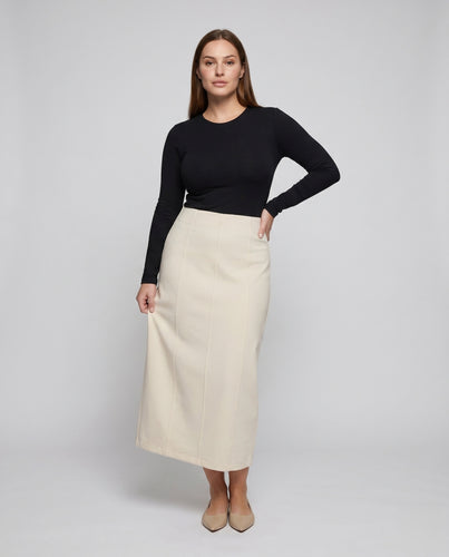 Damen Maxirock mit eleganten Falten und hohem Bund