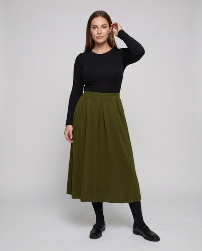 Damen Maxirock mit eleganten Falten und schwingendem Saum