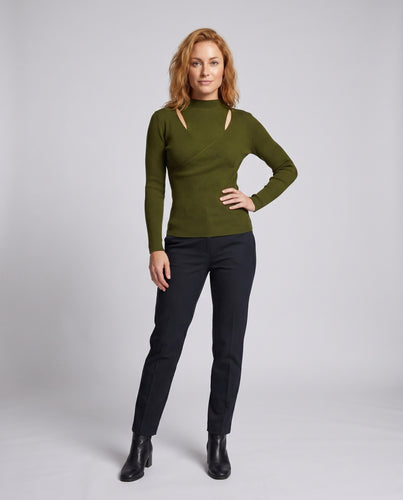 Damen modisches Oberteil mit asymmetrischem Design und angesagtem Cut-Out