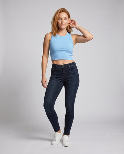 Damen modisches Ripptop mit schmalem Schnitt