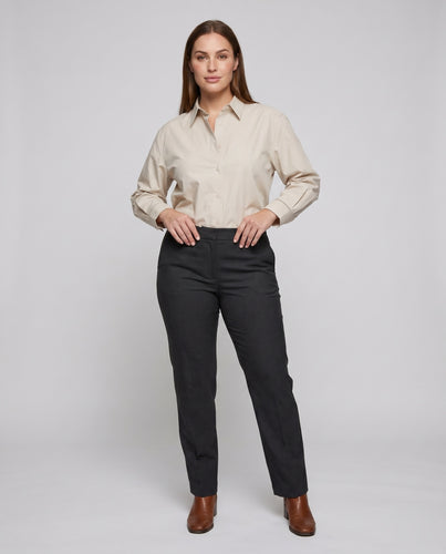 Damen oversize Langarmbluse mit eleganter Knopfleiste