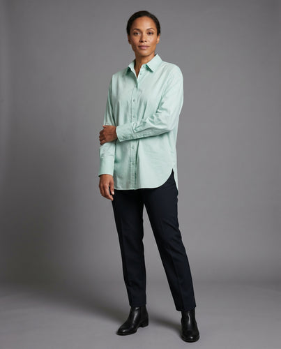 Damen Oversized Bluse aus atmungsaktivem Baumwollmix