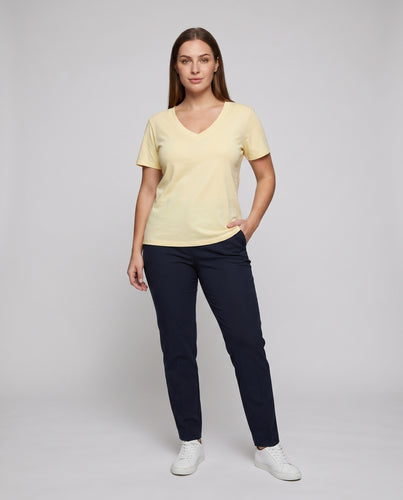 Damen V-Ausschnitt T-Shirt aus hochwertiger Baumwolle