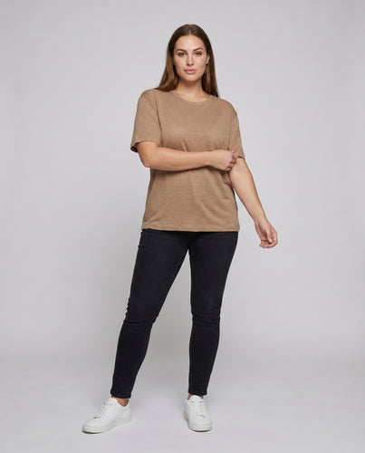 Damen V-Ausschnitt T-Shirt mit lässigem Schnitt