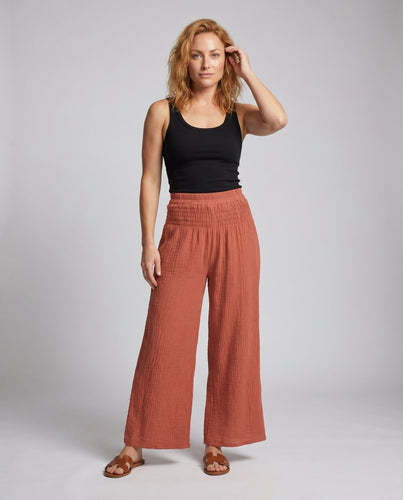 Damen weite Sommerhose aus atmungsaktivem Leinenstoff