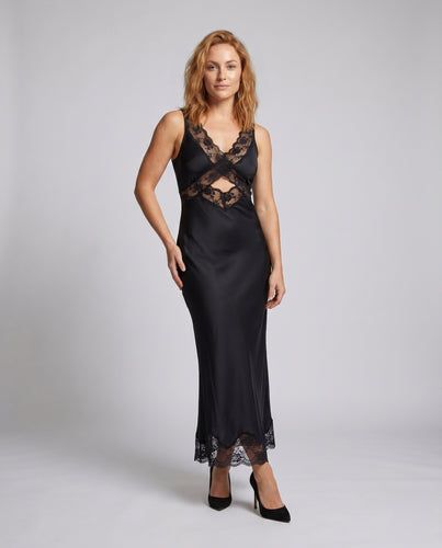 Damen elegantes Spitzenkleid mit verführerischem Ausschnitt und transparenten Elementen EB