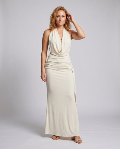 Damen Elegantes und figurbetontes Abendkleid mit tiefem Ausschnitt EB