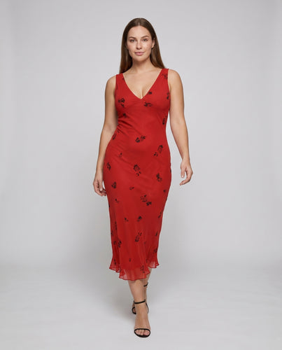 Damen figurbetontes Abendkleid mit floralem Design EB