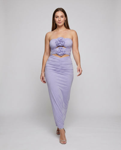 Damen Glamouröses Abendkleid mit floralen Einsätzen und figurbetonendem Schnitt EB