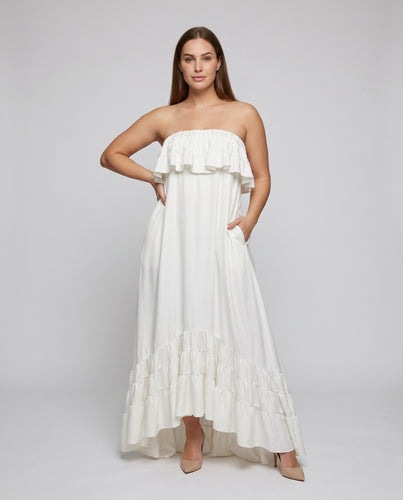 Damen Maxikleid mit Volant EB