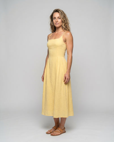 Damen Midikleid mit feinen Trägern und eleganter A-Linie EB