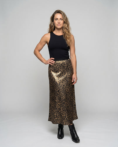 Damen Minirock mit elegantem Leopardenmuster und elastischem Bund EB