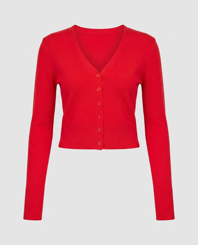 Damen Ribbed Cardigan mit Knopfleiste EB