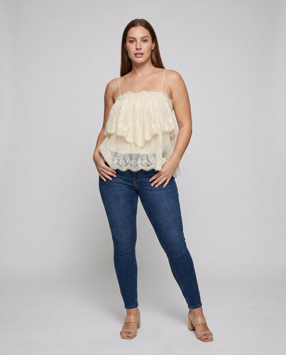 Damen Spitzen Top EB