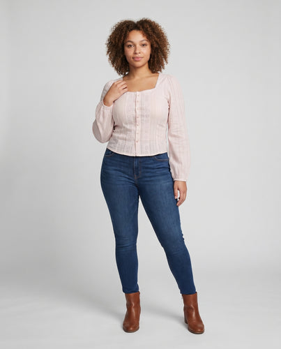 Damen Bluse mit Spitzenakzenten und strukturiertem Gewebe EB