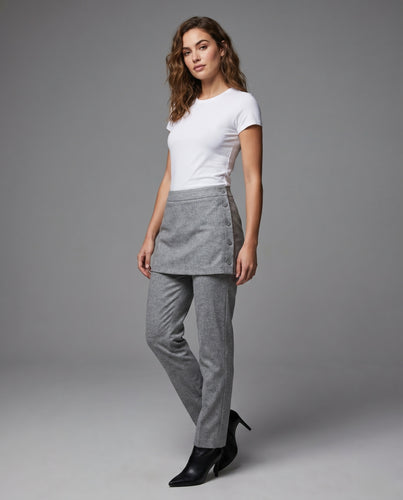 Damen elegantes und figurbetontes Hosenrock-Set EB