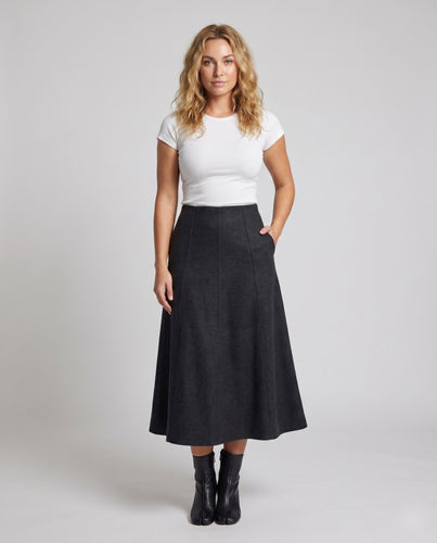 Damen Midirock mit hohem Bund und figurschmeichelndem Schnitt EB